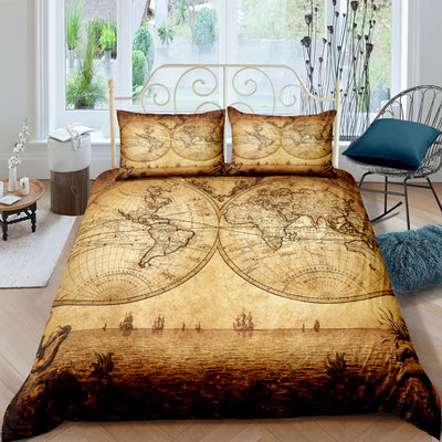 Juego de Cama Personalizado Mapa del Tesoro Náutico Retro - Diseño Digital Impreso - Image 7