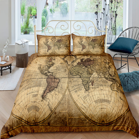 Juego de Cama Personalizado Mapa del Tesoro Náutico Retro - Diseño Digital Impreso - Image 11