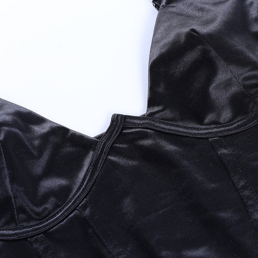 Blusa Ajustada Escote V Halter Sexy Efecto Liso - Image 10