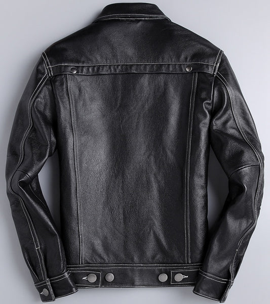 Chaqueta de Cuero y Denim Primavera Otoño - Image 2