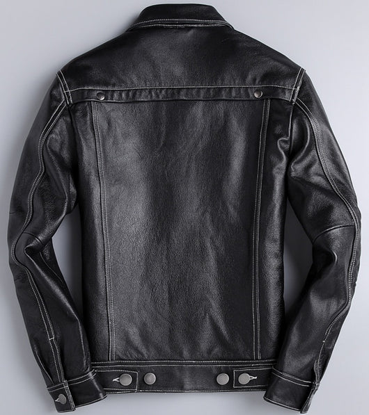 Chaqueta de Cuero y Denim Primavera Otoño - Image 2