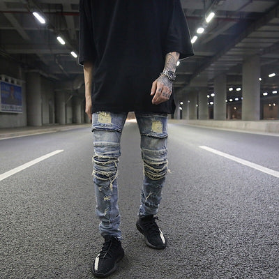 Jeans Vintage Efecto Desgaste Locomotora - Lavado Artesanal con Efecto Bigotes - Image 8