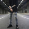 Jeans Vintage Efecto Desgaste Locomotora - Lavado Artesanal con Efecto Bigotes
