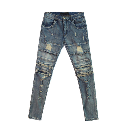 Jeans Vintage Efecto Desgaste Locomotora - Lavado Artesanal con Efecto Bigotes - Image 3