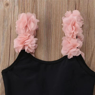 Traje de Baño Infantil Sin Mangas Estilo Trendy con Encaje y Espalda Descubierta - Image 8