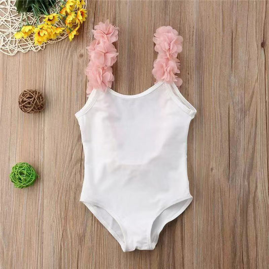 Traje de Baño Infantil Sin Mangas Estilo Trendy con Encaje y Espalda Descubierta - Image 13