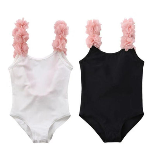 Traje de Baño Infantil Sin Mangas Estilo Trendy con Encaje y Espalda Descubierta - Image 4