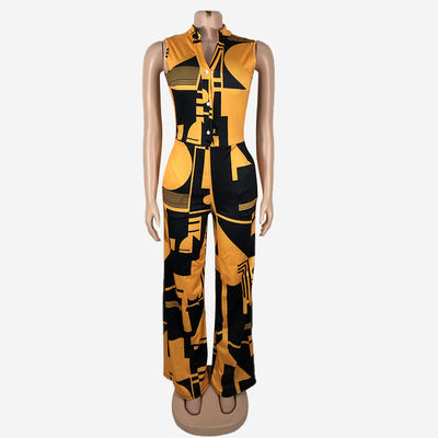 Jumpsuit Otoñal Elegante Escote V Largo
