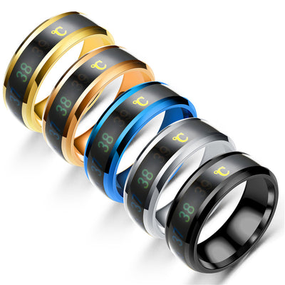 Anillo Termocromático de Acero Titanio con Diseño Creativo - Image 3