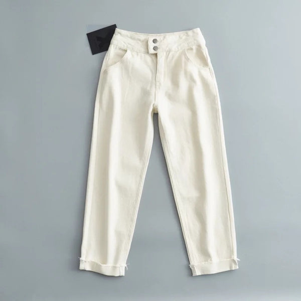 Pantalones Harem Talle Alto para Mujer con Cintura Fruncida