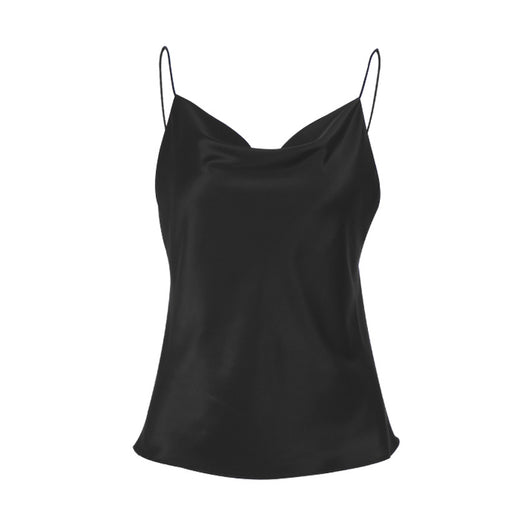 Blusa Halter Suelta de Seda Sintética - Estilo Europeo y Americano - Image 6