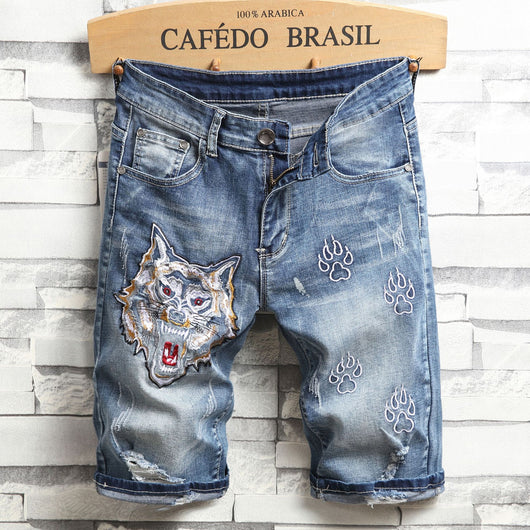 Pantalones Cortos Denim Rotos para Hombre - Slim Fit Moderno - Image 17