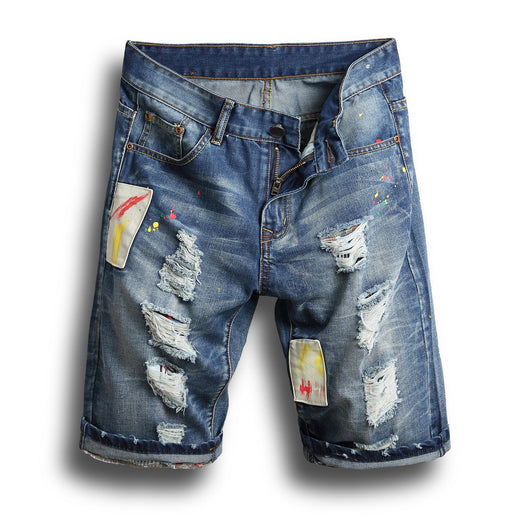 Pantalones Cortos Denim Rotos para Hombre - Slim Fit Moderno - Image 16