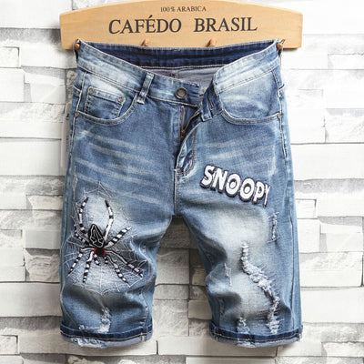 Pantalones Cortos Denim Rotos para Hombre - Slim Fit Moderno - Image 9