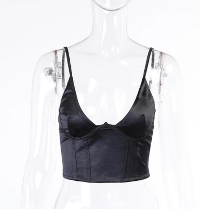 Blusa Ajustada Escote V Halter Sexy Efecto Liso - Image 5