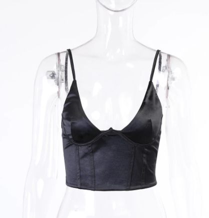 Blusa Ajustada Escote V Halter Sexy Efecto Liso - Image 5