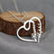 Personalized Custom Name Necklaces Pendant Double Heart Women Necklace Plateado