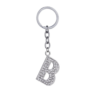 Llavero con Letras del Alfabeto Inglés - Dije de Diamante en Aleación de Zinc - Image 29