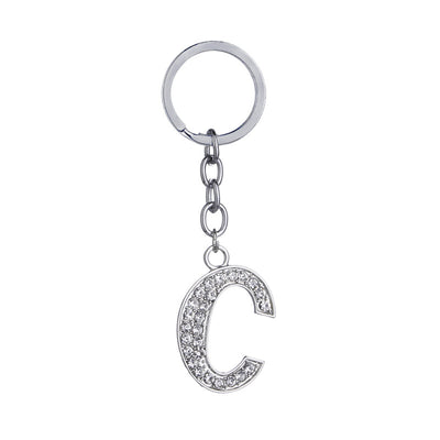 Llavero con Letras del Alfabeto Inglés - Dije de Diamante en Aleación de Zinc - Image 33