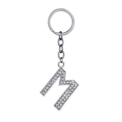 Llavero con Letras del Alfabeto Inglés - Dije de Diamante en Aleación de Zinc - Image 36