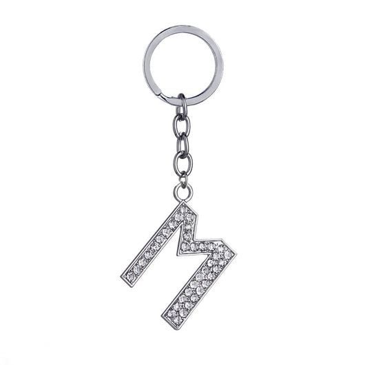 Llavero con Letras del Alfabeto Inglés - Dije de Diamante en Aleación de Zinc - Image 36