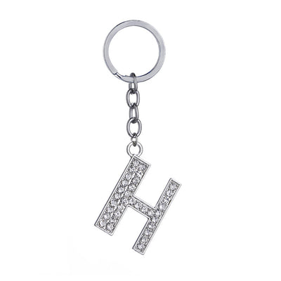 Llavero con Letras del Alfabeto Inglés - Dije de Diamante en Aleación de Zinc - Image 35