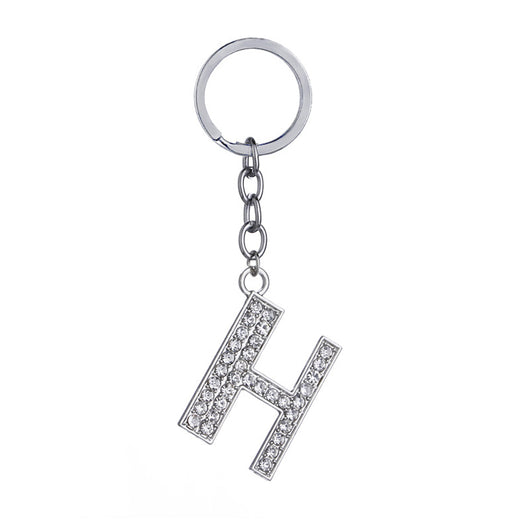 Llavero con Letras del Alfabeto Inglés - Dije de Diamante en Aleación de Zinc - Image 35