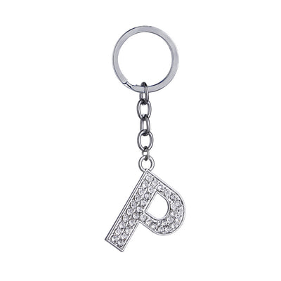 Llavero con Letras del Alfabeto Inglés - Dije de Diamante en Aleación de Zinc - Image 38