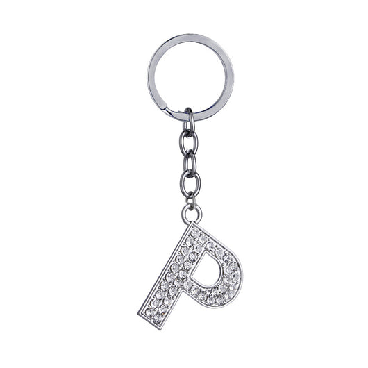 Llavero con Letras del Alfabeto Inglés - Dije de Diamante en Aleación de Zinc - Image 38