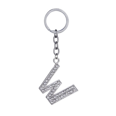Llavero con Letras del Alfabeto Inglés - Dije de Diamante en Aleación de Zinc - Image 44