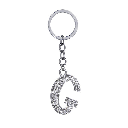 Llavero con Letras del Alfabeto Inglés - Dije de Diamante en Aleación de Zinc - Image 45
