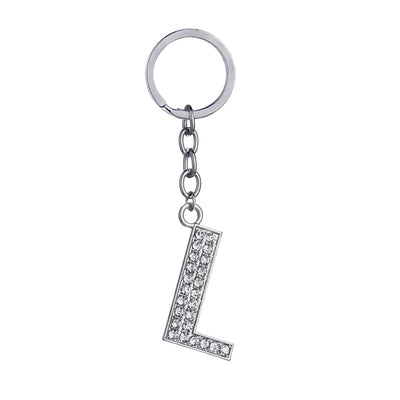 Llavero con Letras del Alfabeto Inglés - Dije de Diamante en Aleación de Zinc - Image 47