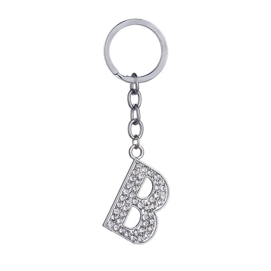 Llavero con Letras del Alfabeto Inglés - Dije de Diamante en Aleación de Zinc - Image 2