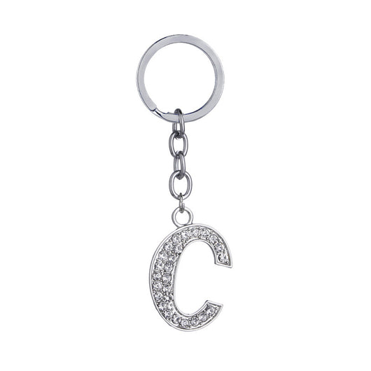 Llavero con Letras del Alfabeto Inglés - Dije de Diamante en Aleación de Zinc - Image 3