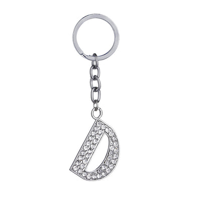 Llavero con Letras del Alfabeto Inglés - Dije de Diamante en Aleación de Zinc - Image 4
