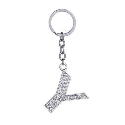 Llavero con Letras del Alfabeto Inglés - Dije de Diamante en Aleación de Zinc - Image 25