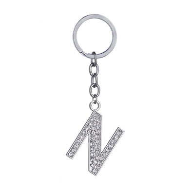 Llavero con Letras del Alfabeto Inglés - Dije de Diamante en Aleación de Zinc - Image 14