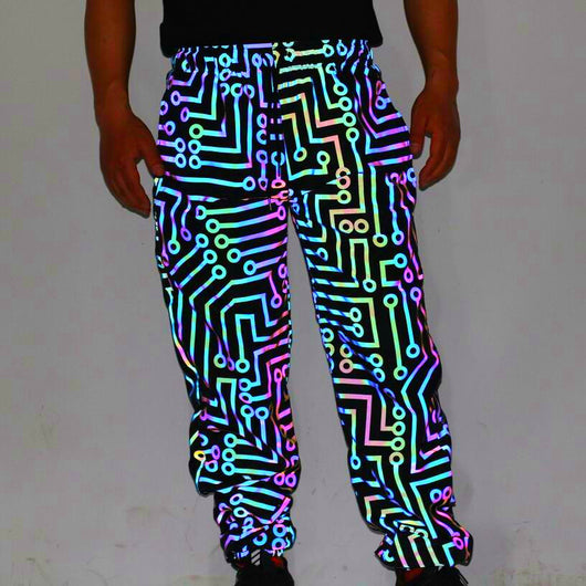 Pantalones Deportivos Reflectantes con Patrón de Circuito para Hombre - Image 8