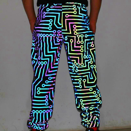 Pantalones Deportivos Reflectantes con Patrón de Circuito para Hombre - Image 12