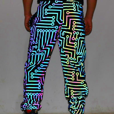 Pantalones Deportivos Reflectantes con Patrón de Circuito para Hombre - Image 9