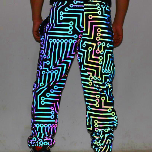Pantalones Deportivos Reflectantes con Patrón de Circuito para Hombre - Image 9
