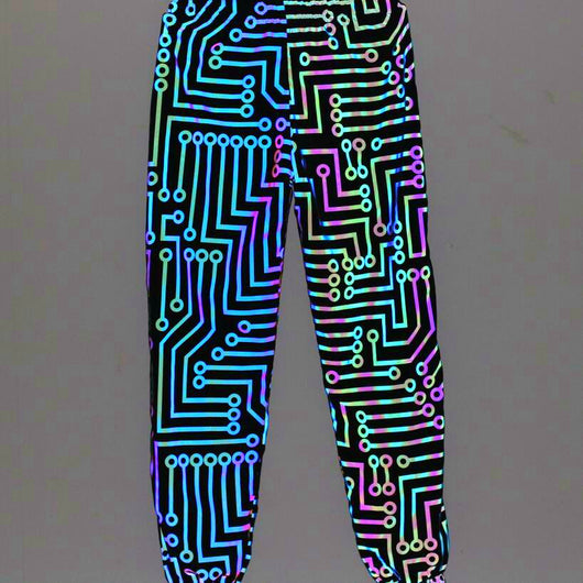 Pantalones Deportivos Reflectantes con Patrón de Circuito para Hombre - Image 13