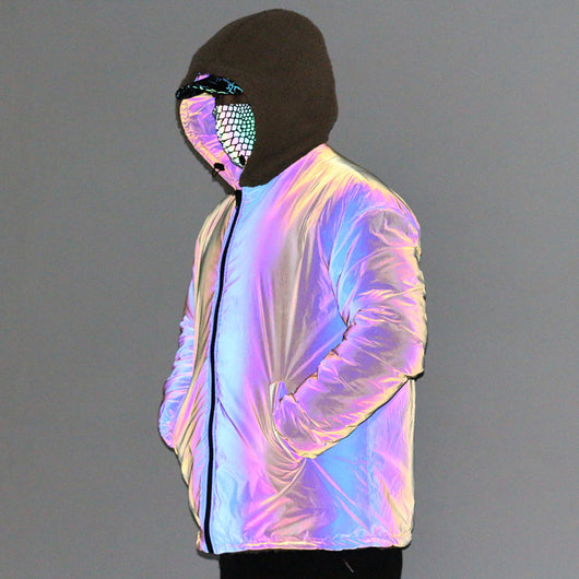 Chaqueta Reversible Reflectante para Hombre - Abrigo Cálido Multicolor - Image 9