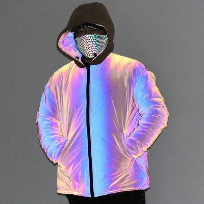 Chaqueta Reversible Reflectante para Hombre - Abrigo Cálido Multicolor - Image 12