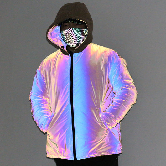 Chaqueta Reversible Reflectante para Hombre - Abrigo Cálido Multicolor - Image 12