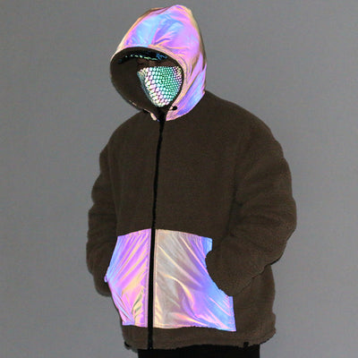 Chaqueta Reversible Reflectante para Hombre - Abrigo Cálido Multicolor - Image 3