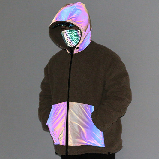 Chaqueta Reversible Reflectante para Hombre - Abrigo Cálido Multicolor - Image 3