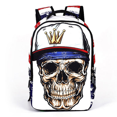 Mochila Escolar Deportiva con Diseño Calavera - Ideal para Viajes y Estudiantes - Image 4