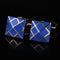 Rose Dorado Azul Enamel Men's French Shirt Cufflinks Azul