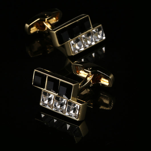 Gemelos Elegantes Cristal Negro y Blanco Estilo Europeo Americano - Image 7